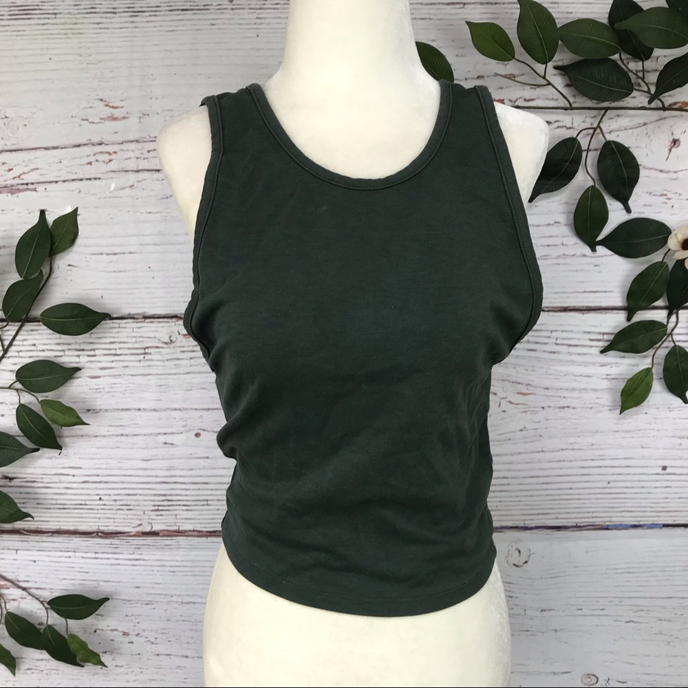Free people x district green tank top low back